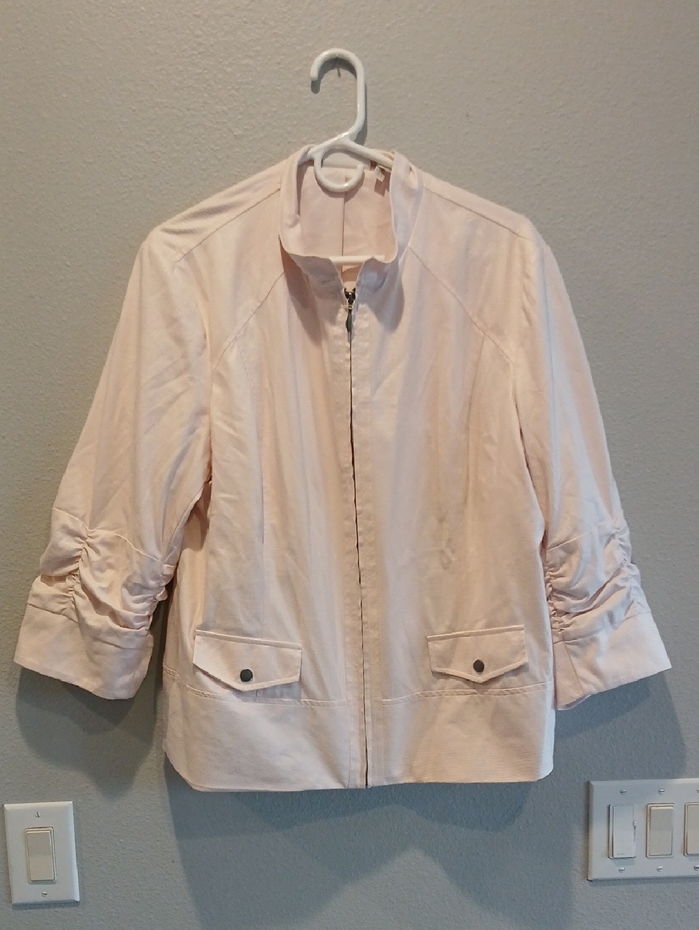 Chico's 3  Pale Pink Utility Zip Jacket